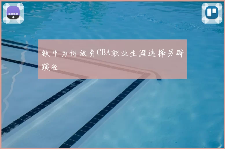 铁牛为何放弃CBA职业生涯选择另辟蹊径
